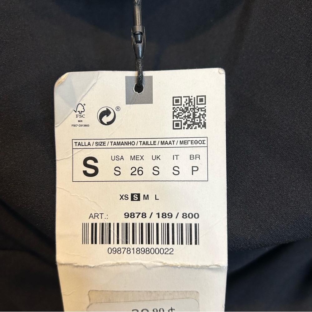 Zara Strapless Sweetheart Neckline Gathered Side Top Shirt - Picture 6 of 6